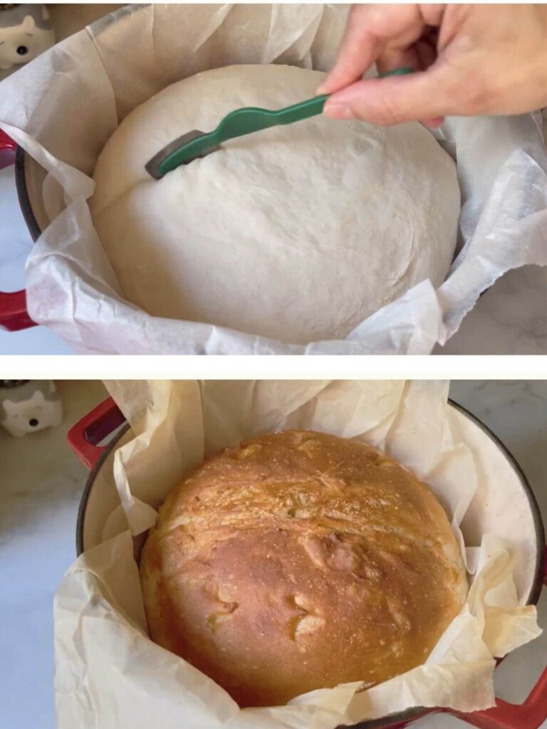 Process shot on how to make 3-ingredient no-knead bread