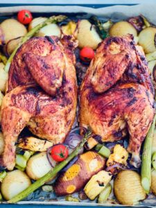 roasted chicken with vegetables