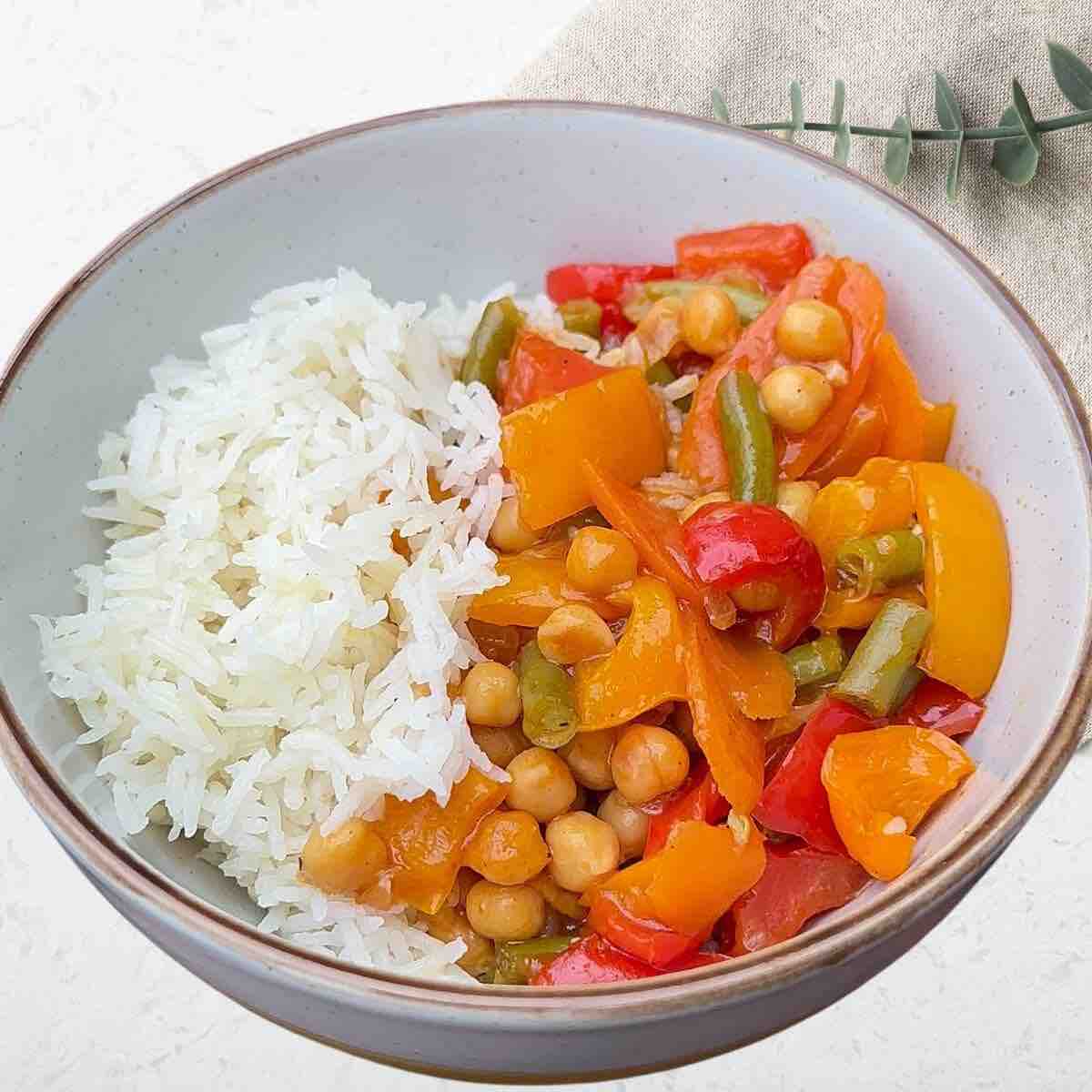 Sweet and Sour Stir-Fry Vegetables in a bowl