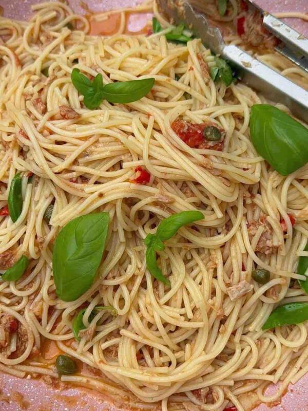 Tuna, caper, and chilli spaghetti recipe for quick weeknight meals