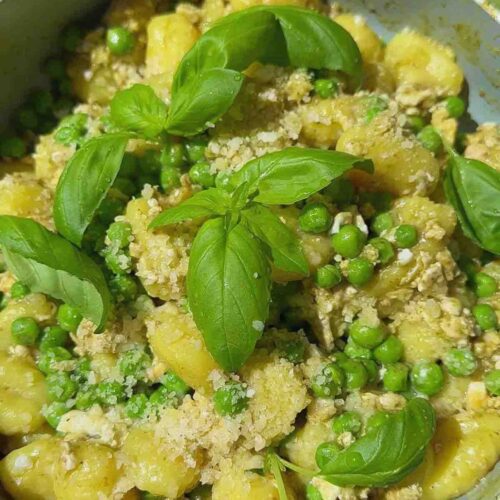 Easy Pesto Gnocchi with Peas and Basil