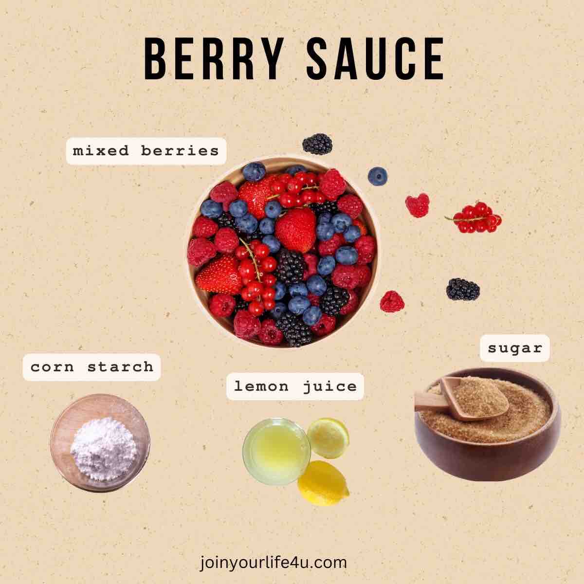 Ingredients in my berry sauce recipe