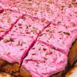 Brownies Topped with Pink Berry Cream