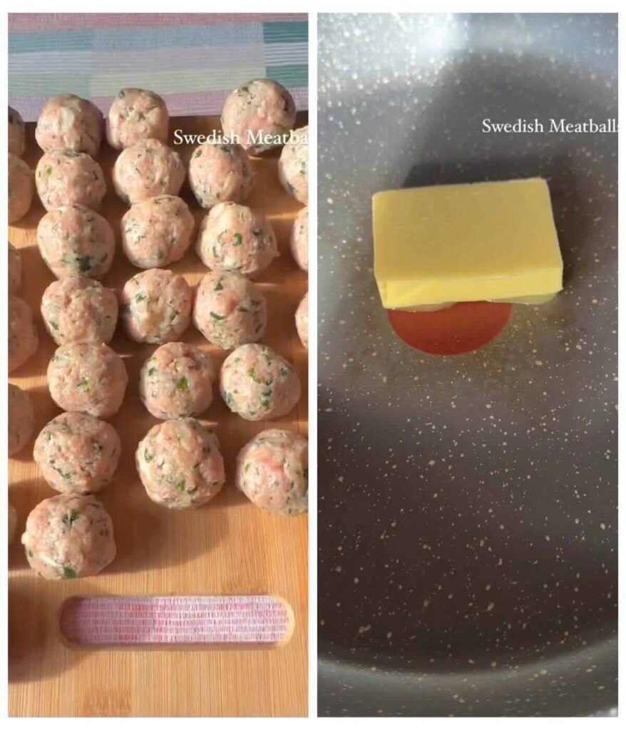 Process shot on How to make Homemade Swedish Meatballs