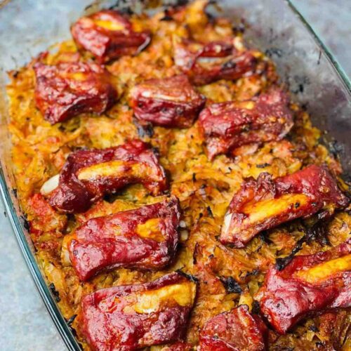 Pork Ribs and Cabbage Casserole