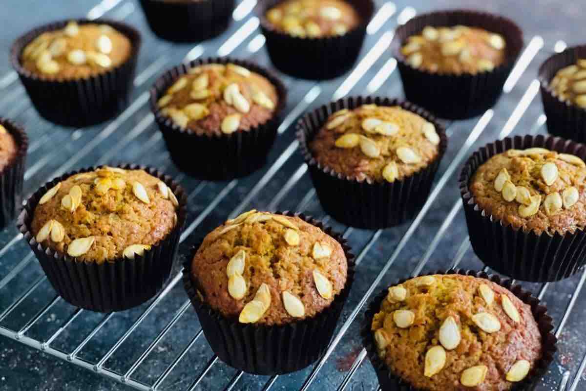 Pumpkin Muffins on a cooling rack