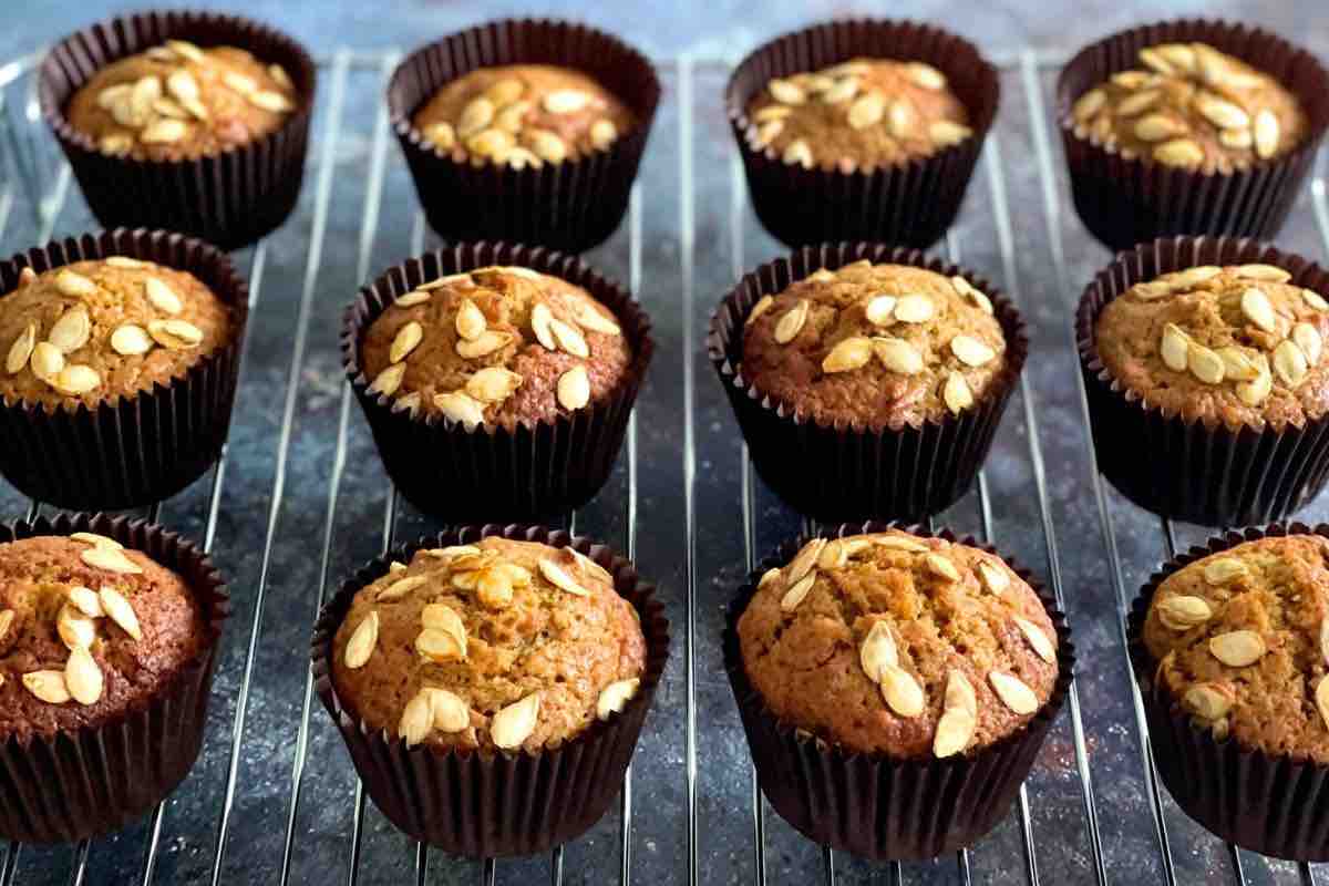 Pumpkin Muffins on a cooling rack