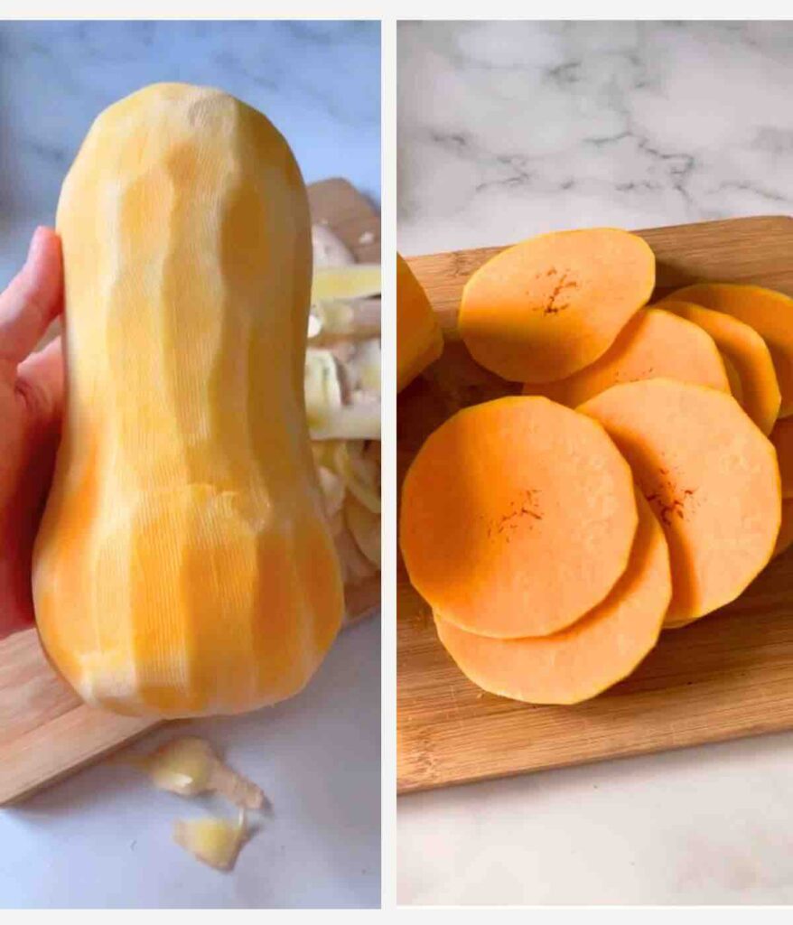 Process shots on How to prepare the pumpkin puree