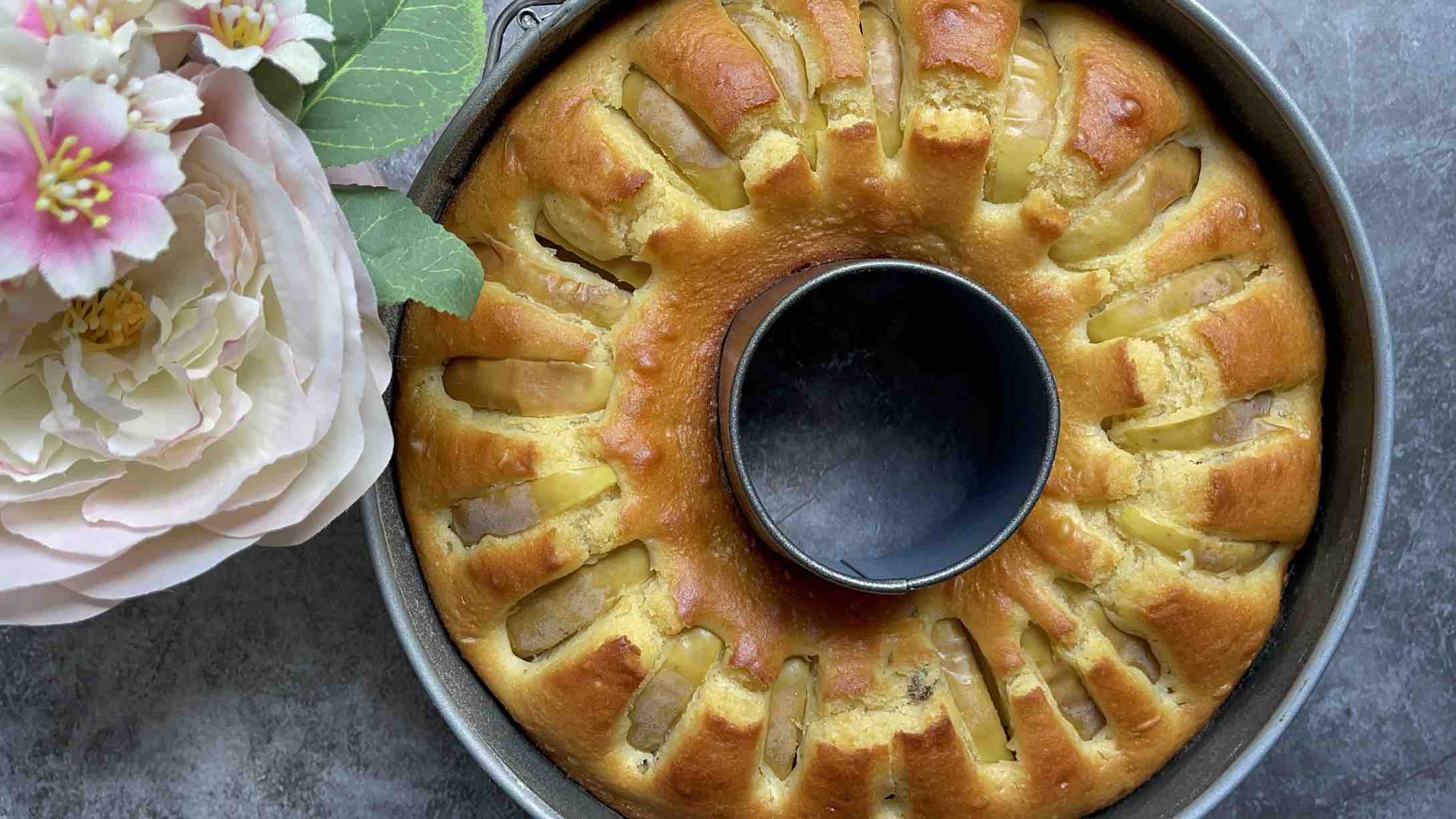 Apple and Raisin Bundt Cake in a Bundt Baking Pan 