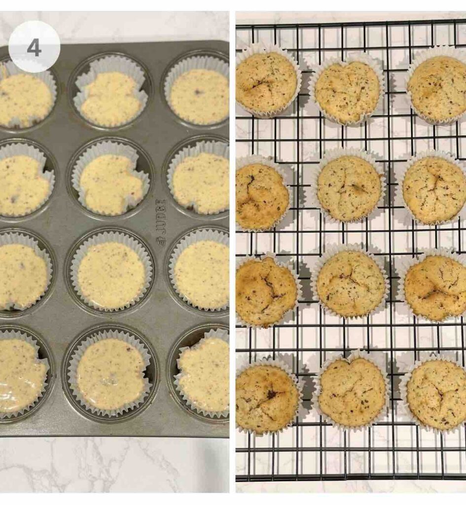 Preparation steps on how to make Spider Web Cupcakes