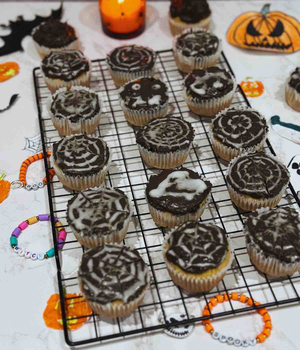 How to make Spider Web Cupcakes