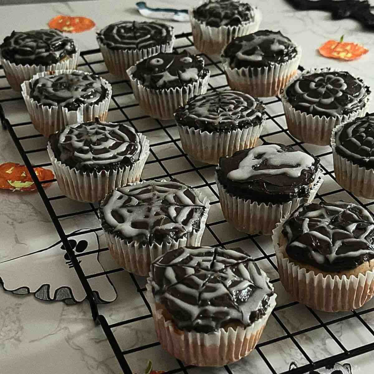 Spider Web Cupcakes