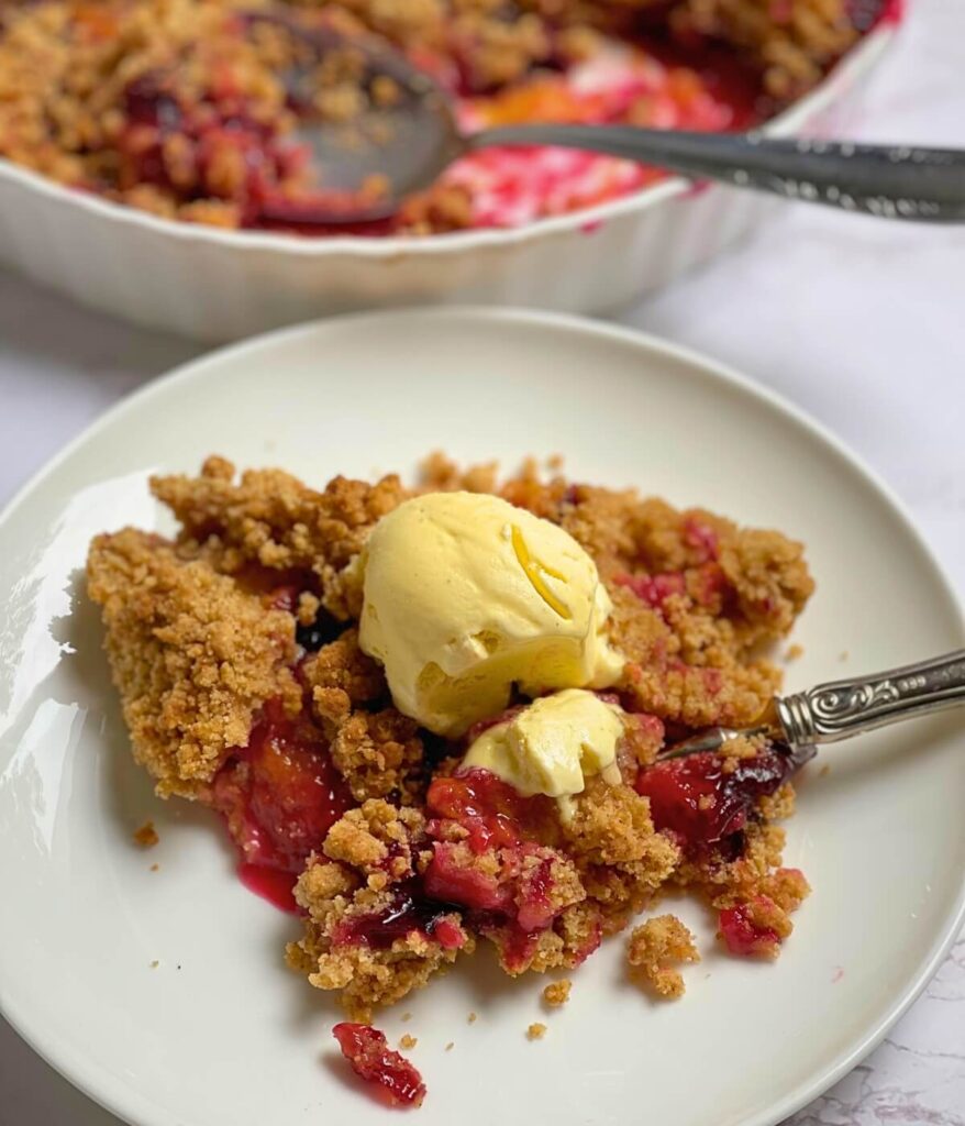 Plum Crumble Recipe: Simple, Delicious, and Easy to Make on a plate