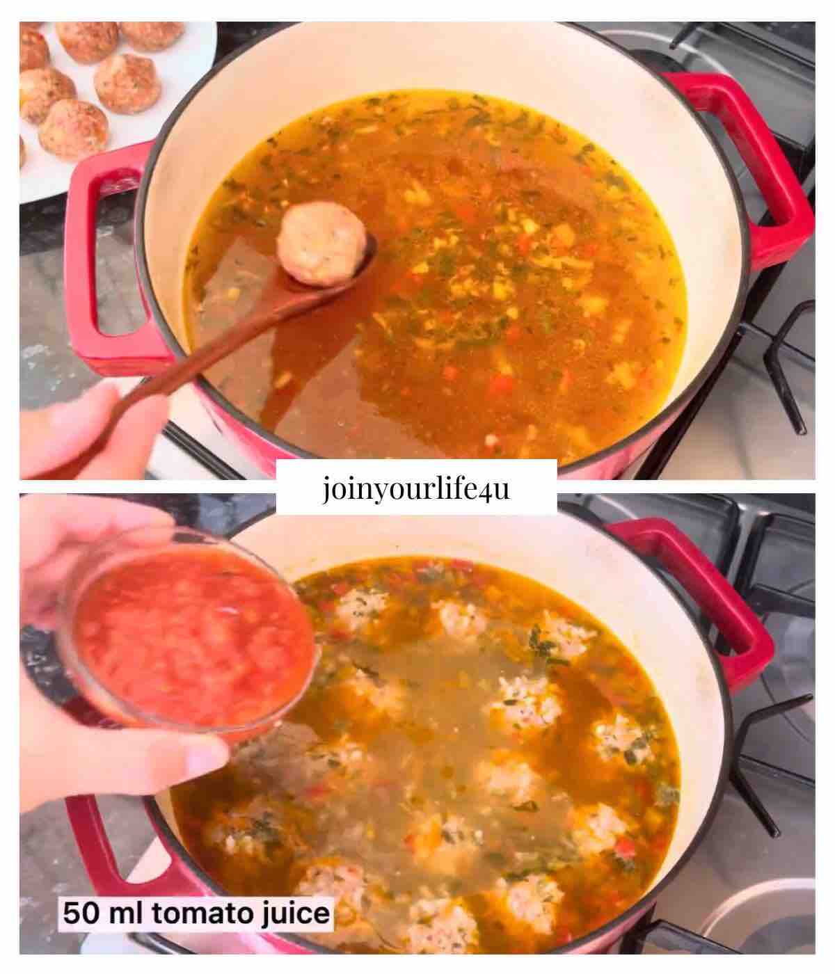 Preparation steps for how to make Romanian Meatball Soup (Ciorba de perisoare)