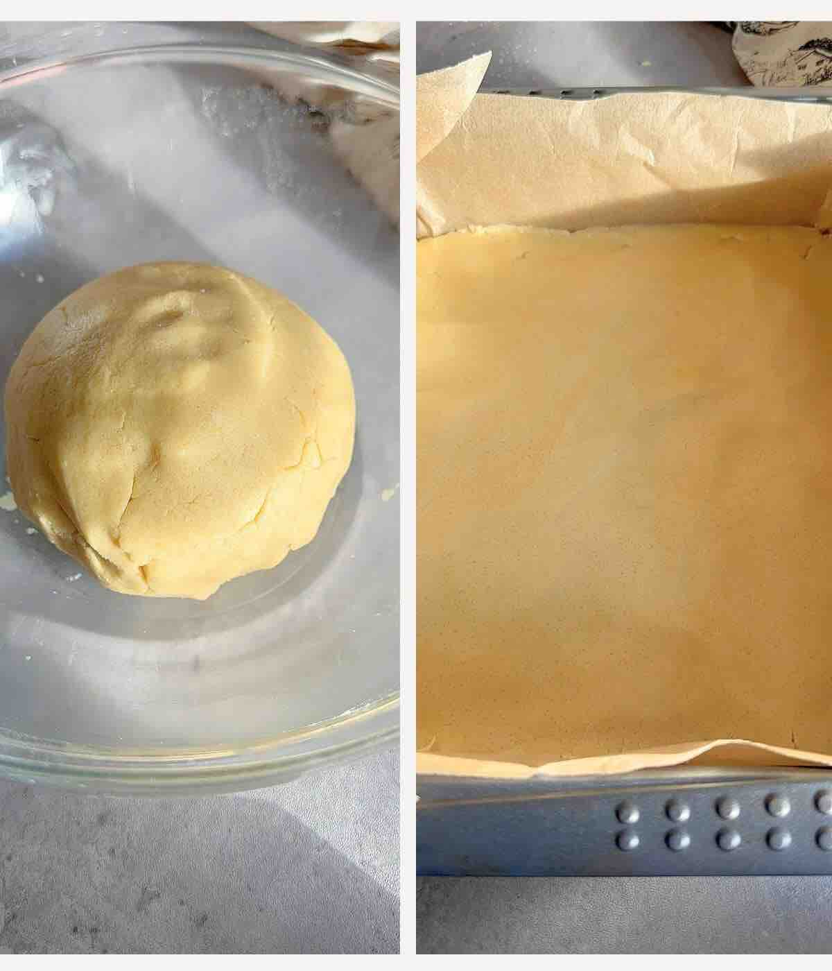 Process shots on how to make Buttery Crumble with Cranberry Filling