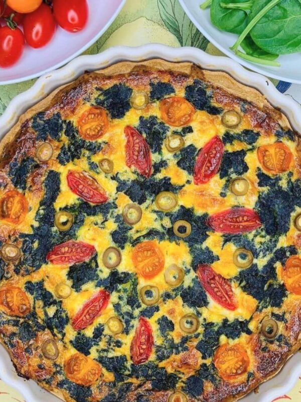 Easy Spinach and Cherry Tomato Quiche Recipe