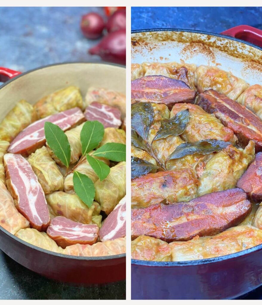 Process shots in my Stuffed grape leaves recipe for holidays or family dinners.