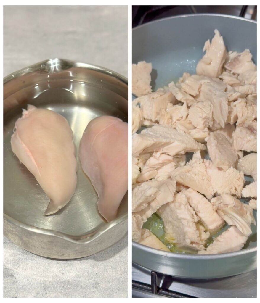 Preparation steps on How to make Chicken and Bacon Salad with Caesar Dressing