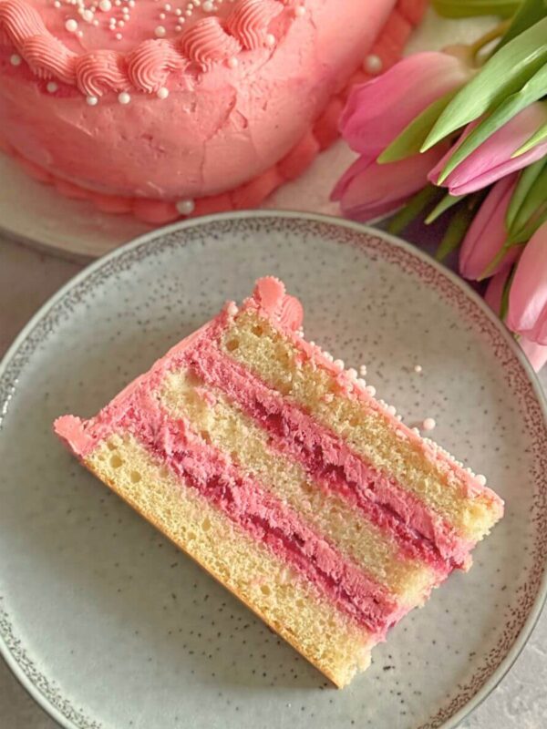 Raspberry Heart Shaped Cake