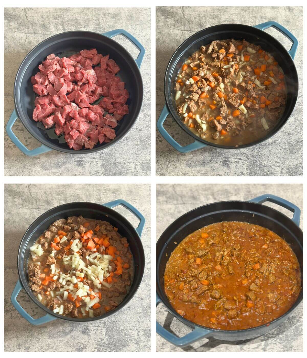 Preparation steps on how to make One-Pan Beef Stew.